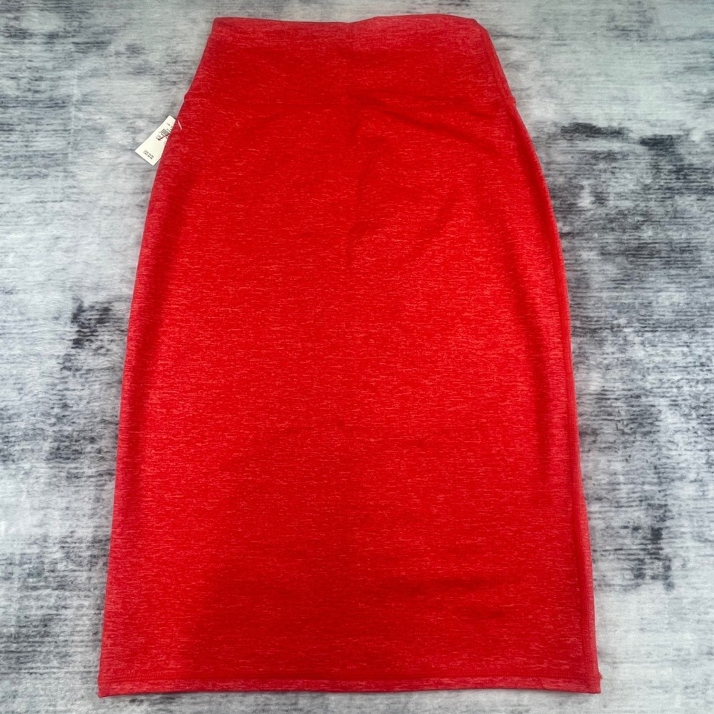 NWT OFFLINE by Aerie The Hugger Red Heathered High Waisted Midi Skirt Small - Picture 2 of 8